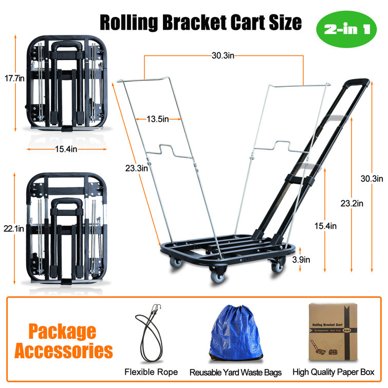 TOBEBEGO Wheeled Trash Bag Holder 3060 Gallon Leaf Bag Holder, 2in1